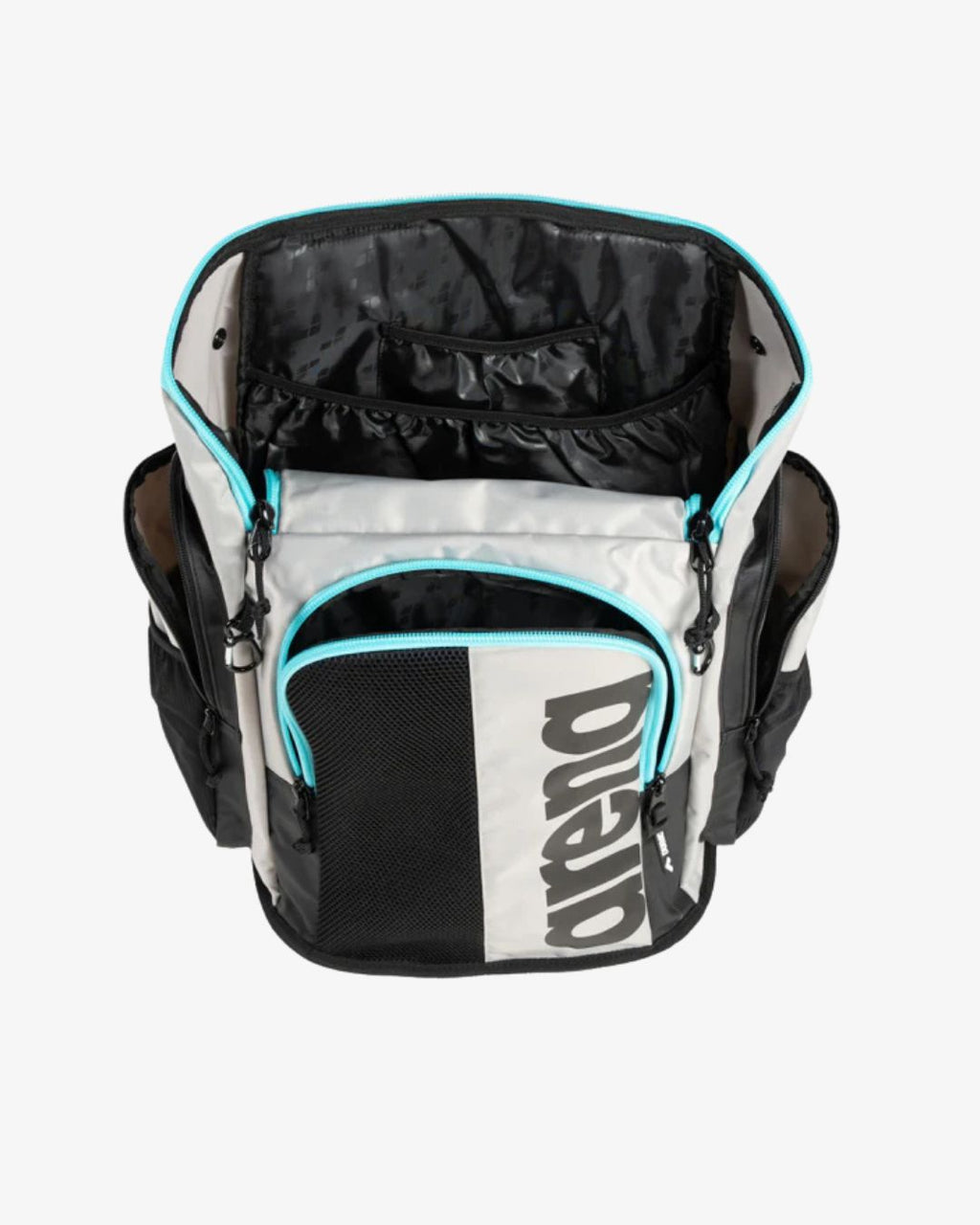 MOCHILA ARENA SPIKY 45 LITRO GRIS CON CIERRES  CELESTE