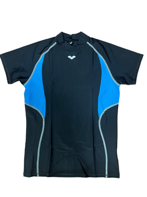 Polera arena UV woman y shirt black tuquoise