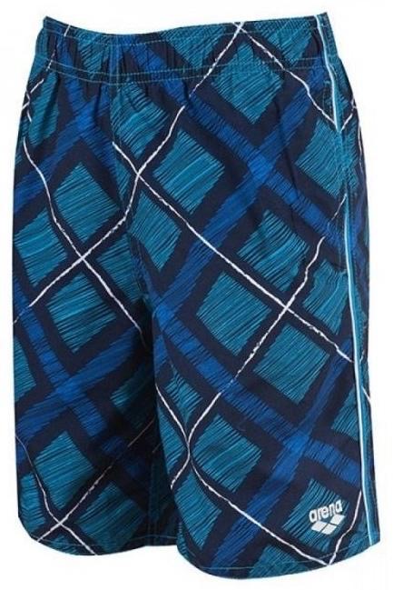 Bermuda printed check Jr long navy turquoise