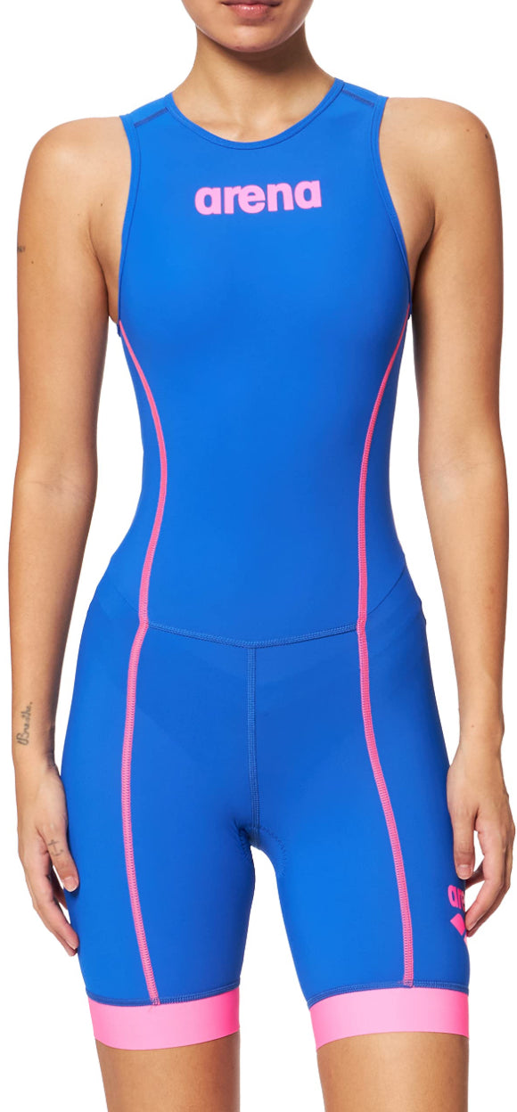 W TRISUIT ST REAR ZIP ROYAL PINK