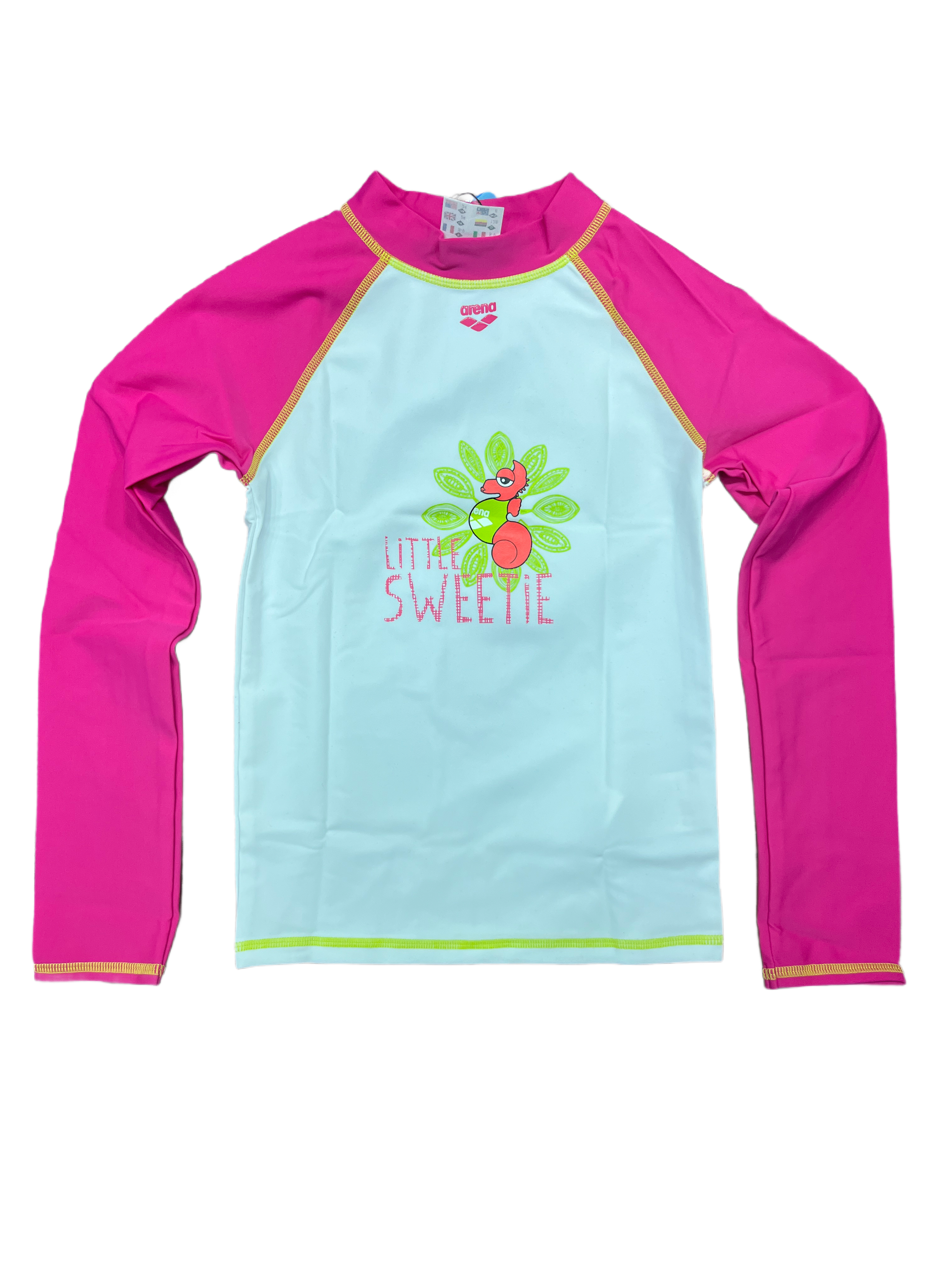 Polera UV arena tribe kids long sleeves shirt white fresia rose