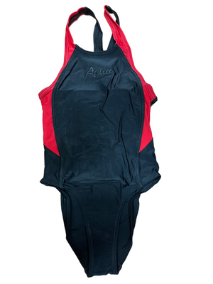 Traje de baño niña Aqua negro con rojo